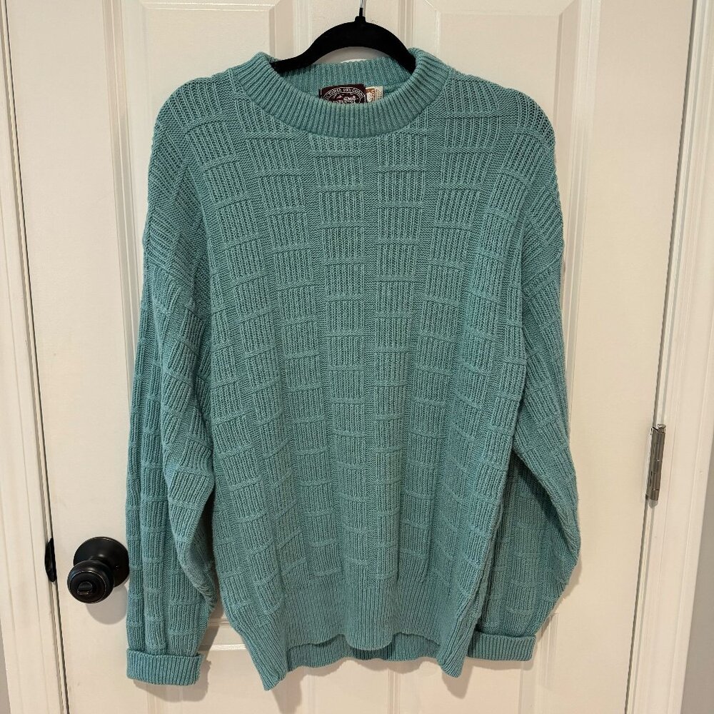 Vintage Cotton‎ Victoria Dry Goods Blue Crew Neck Pullover Sweater - Size Large